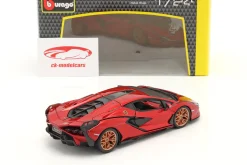 Lamborghini Sian FKP 37 Baujahr 2019 rot / schwarz 1:24 Bburago
