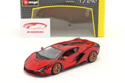 Lamborghini Sian FKP 37 Baujahr 2019 rot / schwarz 1:24 Bburago