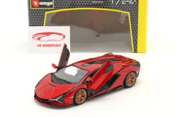 Lamborghini Sian FKP 37 Baujahr 2019 rot / schwarz 1:24 Bburago