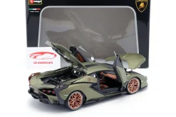 Lamborghini Sian FKP 37 Baujahr 2020 matt olivgrün 1:18 Bburago
