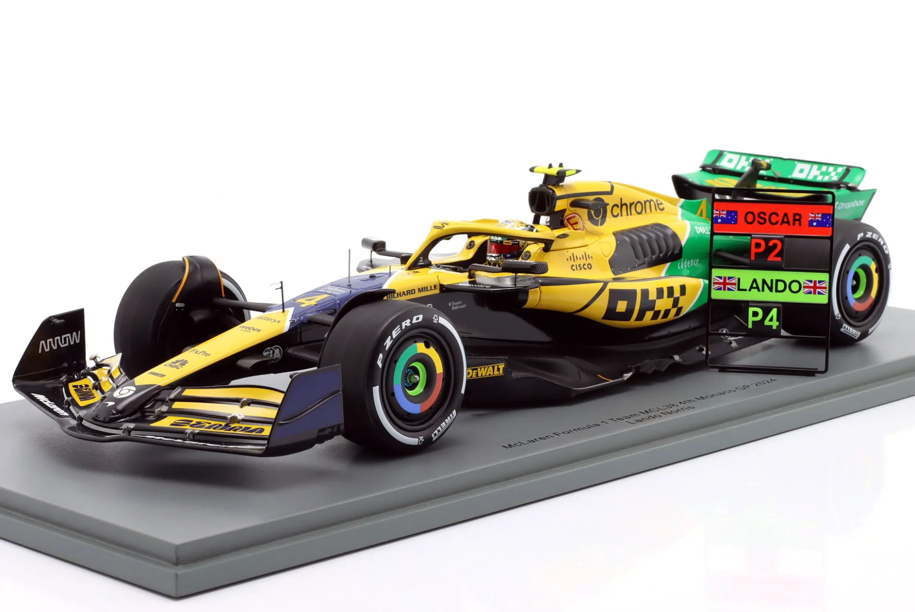 Lando Norris McLaren MCL38 #4 4th Monaco GP Formel 1 2024 1:18 Spark