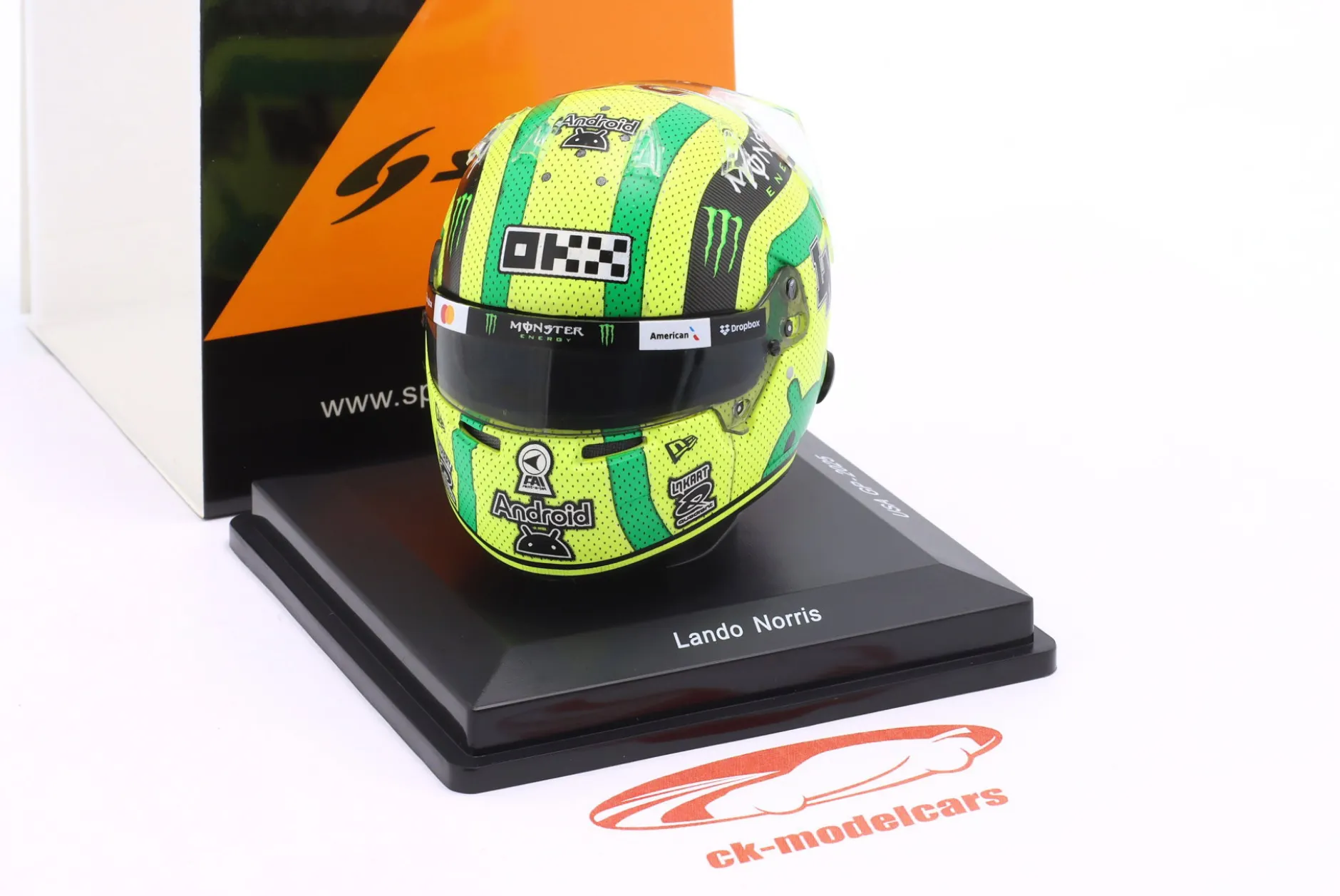 Lando Norris McLaren #4 2nd USA GP Formel 1 Weltmeister 2025 Helm 1:5 Spark