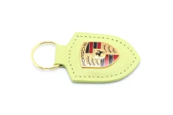 Leder-Schlüsselanhänger Porsche Wappen cartagenagelb metallic
