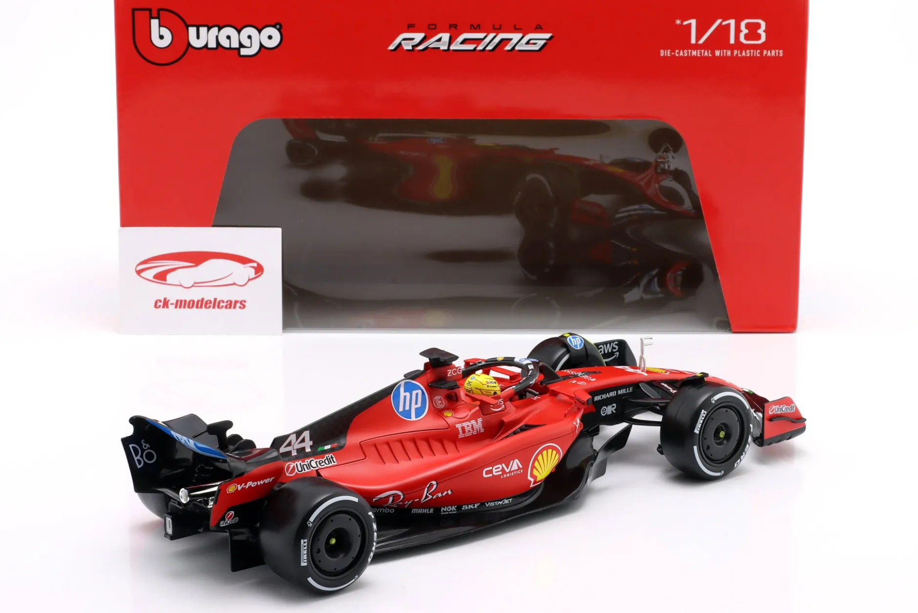 Lewis Hamilton Ferrari SF-23 #44 1st Rollout Fiorano Test Formel 1 2025 1:18 Bburago
