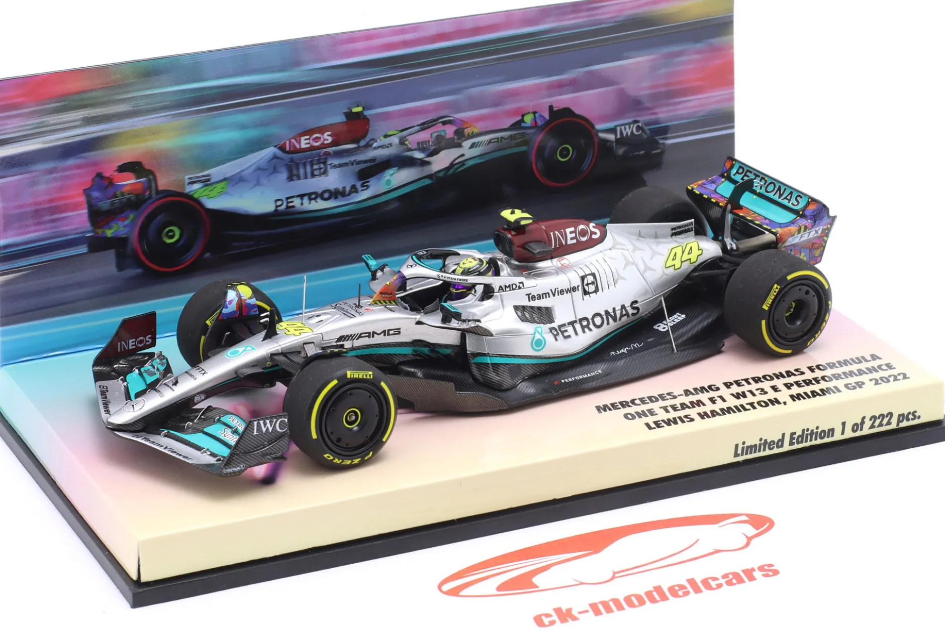 Lewis Hamilton Mercedes-AMG F1 W13 #44 6th Miami GP Formel 1 2022 1:43 Minichamps