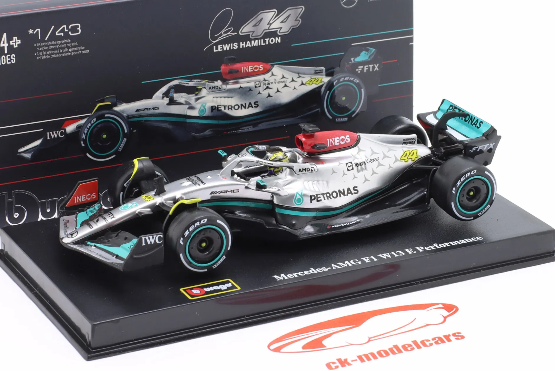 Lewis Hamilton Mercedes-AMG F1 W13 #44 Formel 1 2022 1:43 Bburago