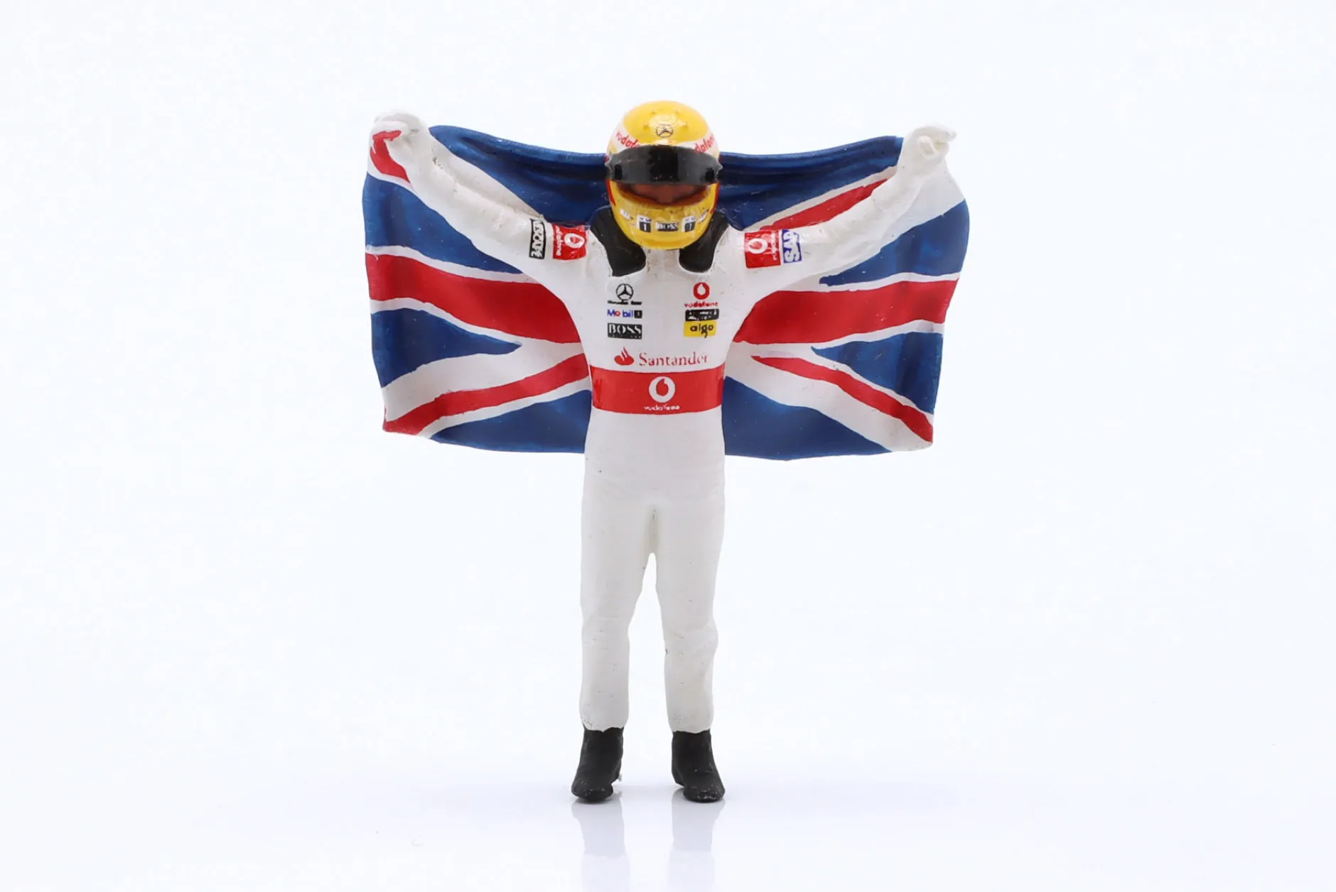 Lewis Hamilton mit britischer Flagge Formel 1 2007 Figur 1:43 Cartrix