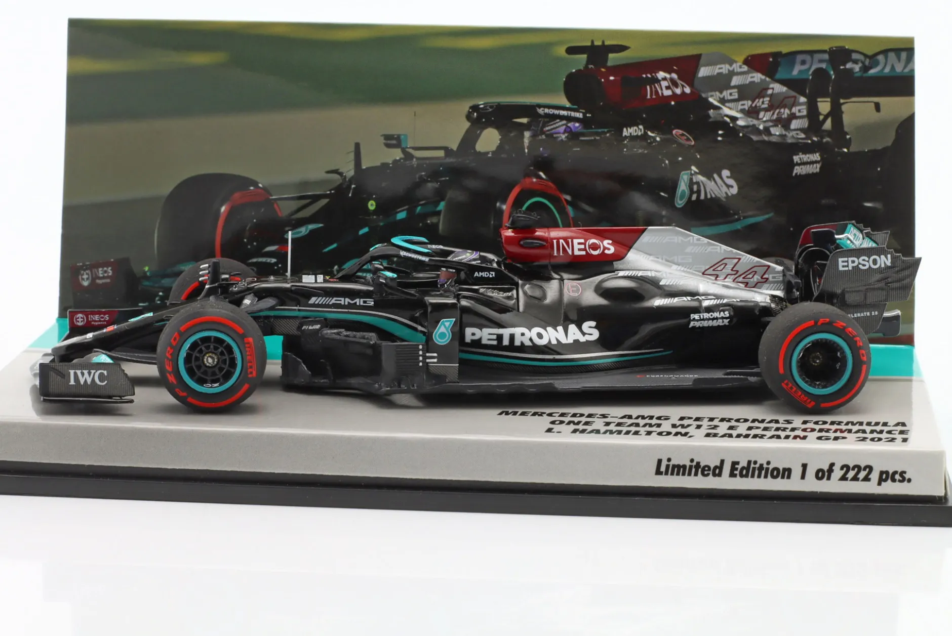 L. Hamilton Mercedes-AMG F1 W12 #44 Sieger Bahrain GP Formel 1 2021 1:43 Minichamps