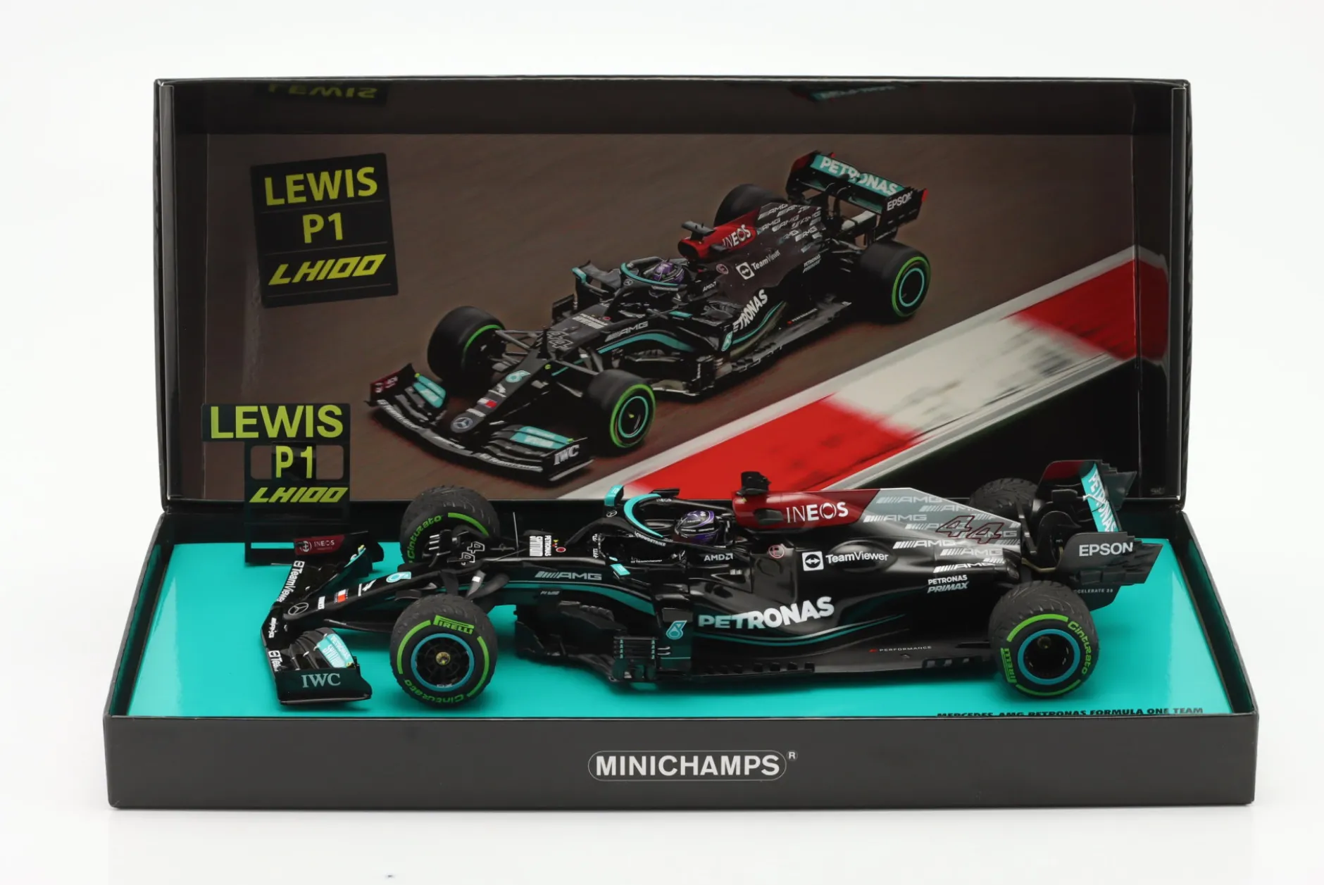 L. Hamilton Mercedes-AMG F1 W12 #44 100th GP-Sieg Sotchi Formel 1 2021 1:18 Minichamps