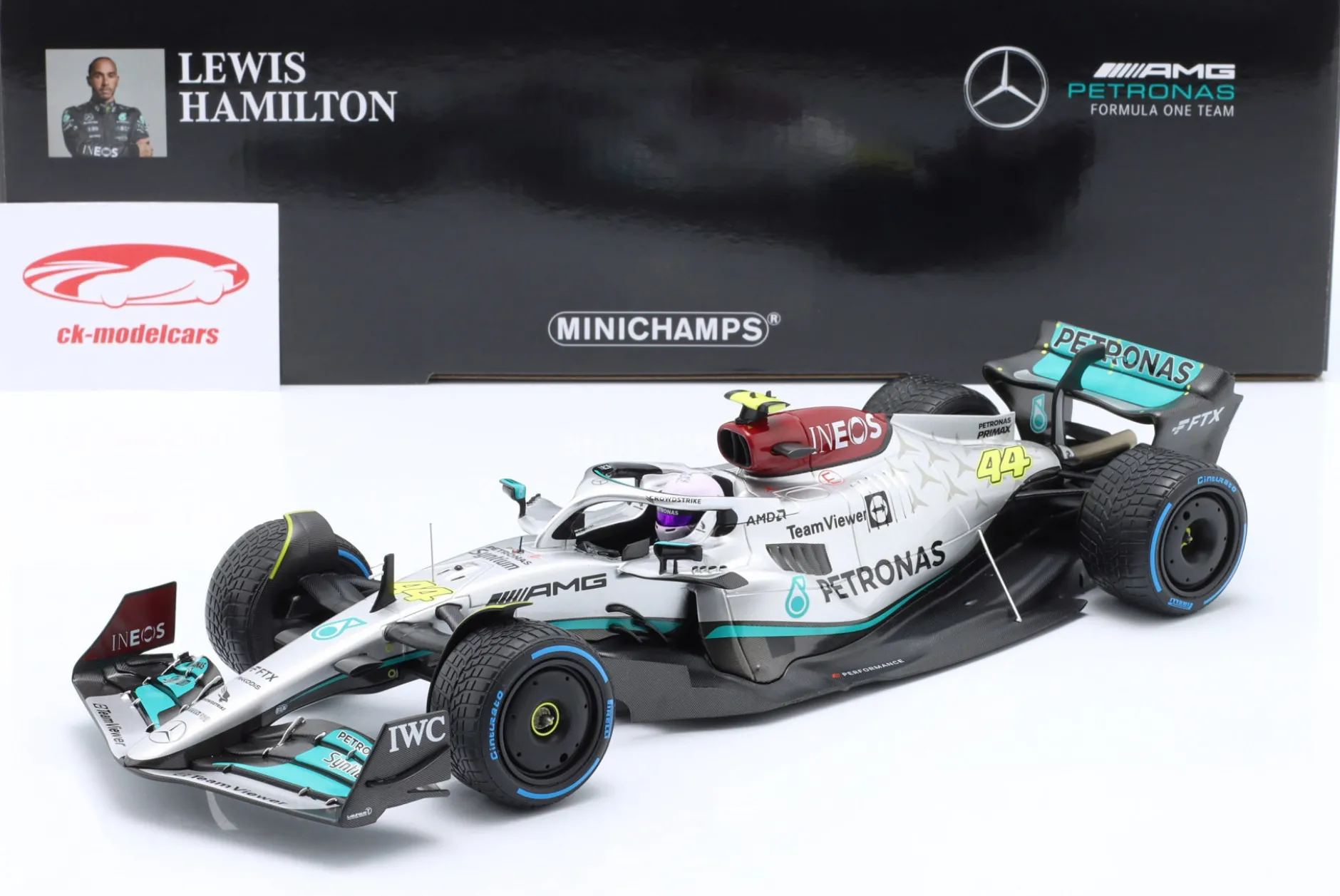 L. Hamilton Mercedes-AMG F1 W13 #44 8th Monaco GP Formel 1 2022 1:18 Minichamps
