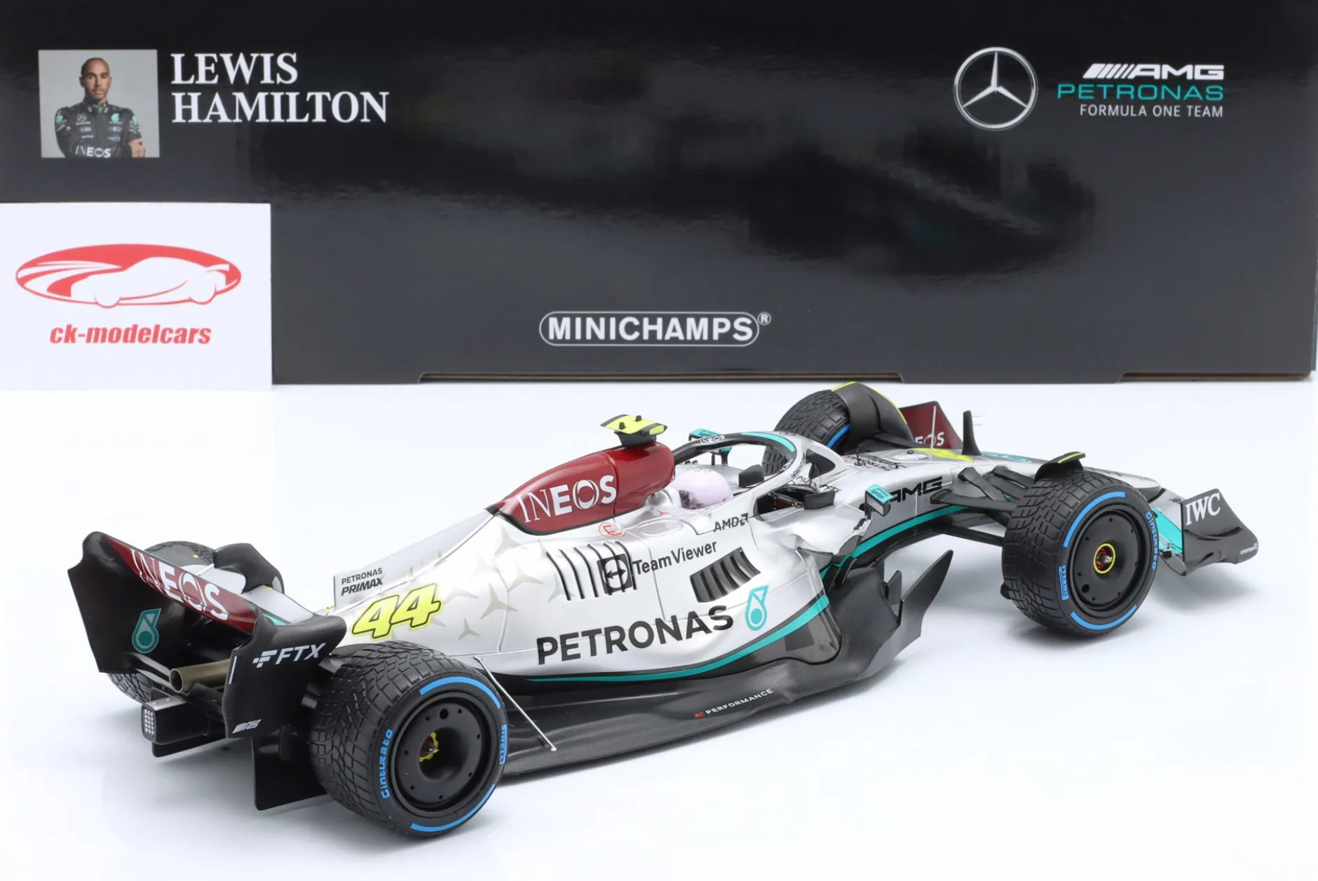 L. Hamilton Mercedes-AMG F1 W13 #44 8th Monaco GP Formel 1 2022 1:18 Minichamps