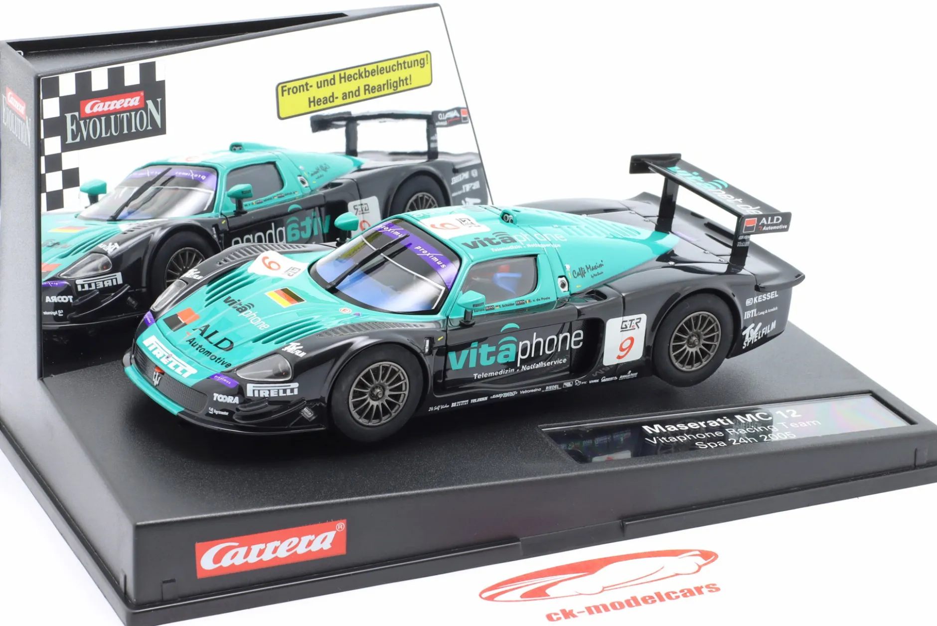 Maserati MC 12 SlotCar #9 Sieger 24h Spa 2005 Vitaphone Racing 1:32 Carrera Evolution