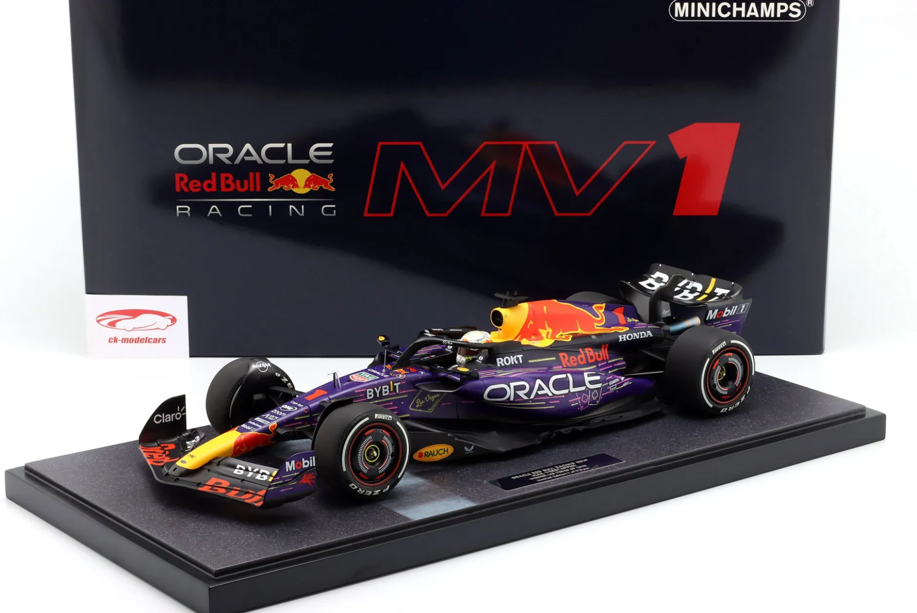 Max Verstappen Red Bull RB19 #1 Sieger Las Vegas GP Formel 1 Weltmeister 2023 1:12 Minichamps