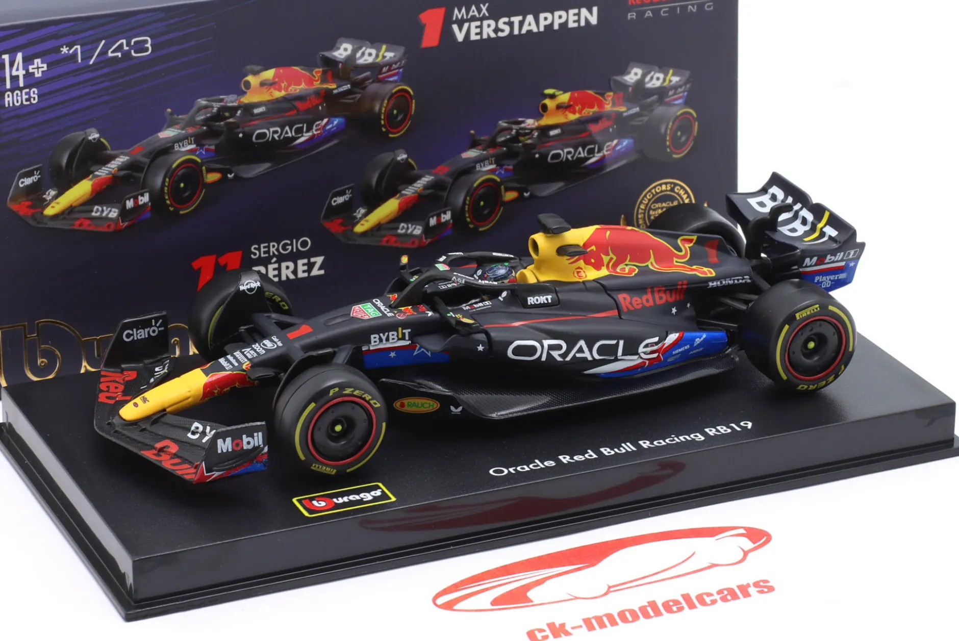 Max Verstappen Red Bull RB19 #1 Sieger USA GP Formel 1 Weltmeister 2023 1:43 Bburago