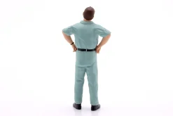 Mechaniker mit blauem Overall skeptisch - Figur 1:18 Figurenmanufaktur