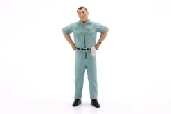 Mechaniker mit blauem Overall skeptisch - Figur 1:18 Figurenmanufaktur