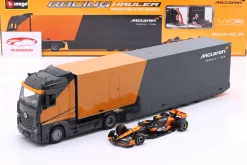 Mercedes-Benz Actros Formel 1 Renntransporter mit McLaren MCL38 #4 Norris 1:43 Bburago