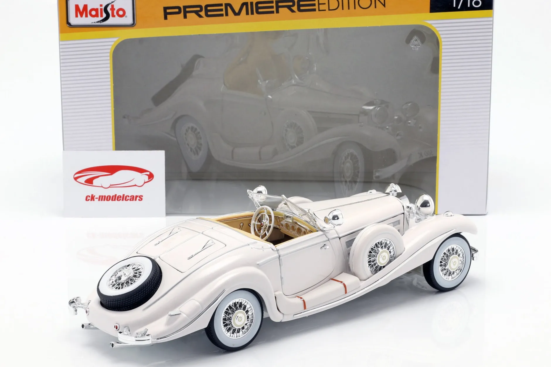 Mercedes Benz 500 K Specialroadster Bj. 1936 weiß 1:18 Maisto