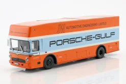 Mercedes-Benz O 317 Porsche Gulf Renntransporter Baujahr 1968 1:43 Schuco