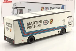 Mercedes-Benz O 317 Renntransporter Porsche Martini Racing weiß 1:18 Schuco