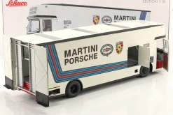 Mercedes-Benz O 317 Renntransporter Porsche Martini Racing weiß 1:18 Schuco