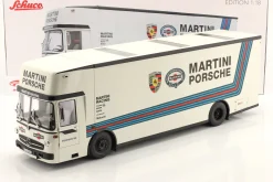Mercedes-Benz O 317 Renntransporter Porsche Martini Racing weiß 1:18 Schuco