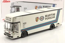 Mercedes-Benz O 317 Renntransporter Porsche Martini Racing weiß 1:18 Schuco