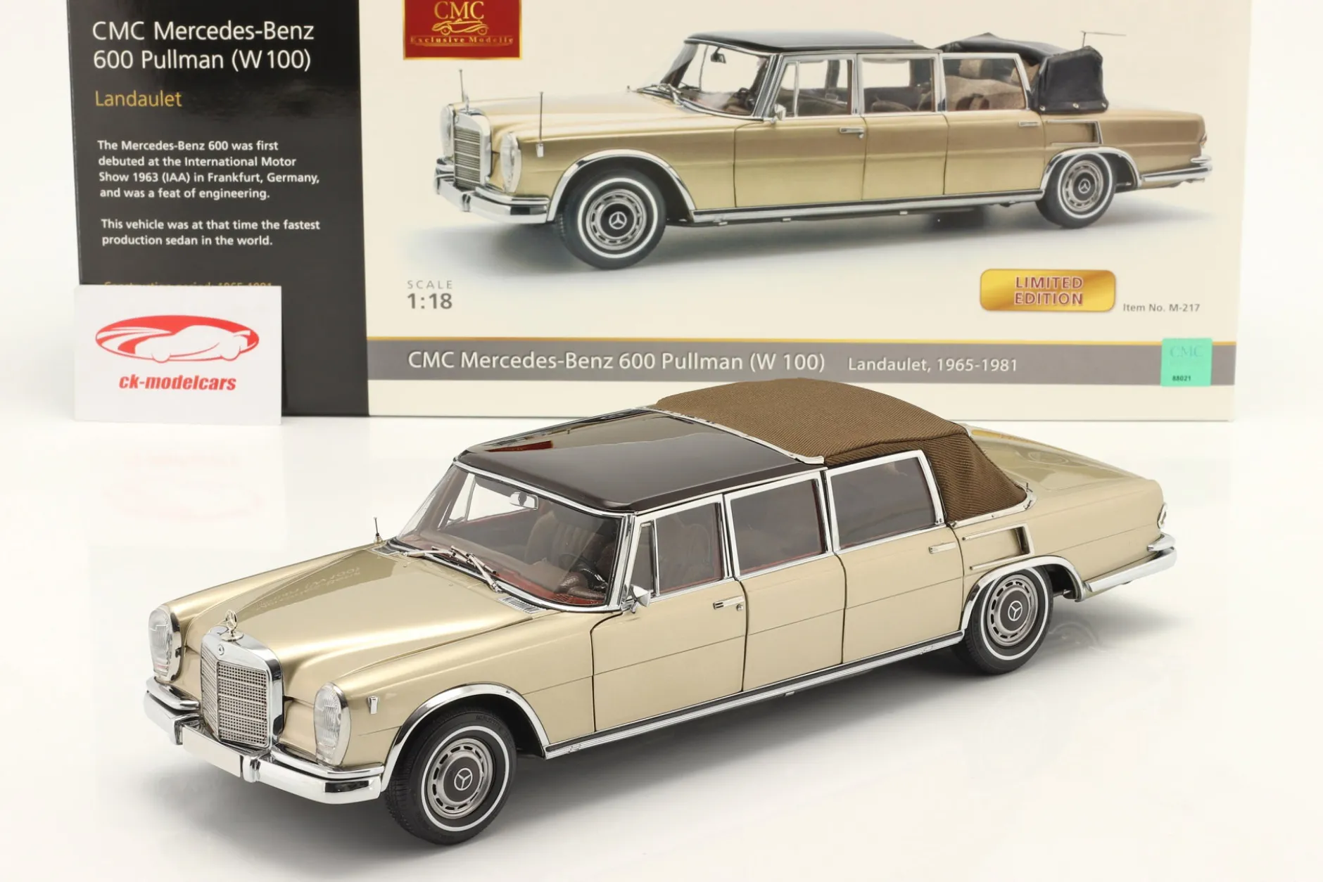 Mercedes-Benz 600 Pullman Landaulet (W100) 1965-81 beige / braun 1:18 CMC