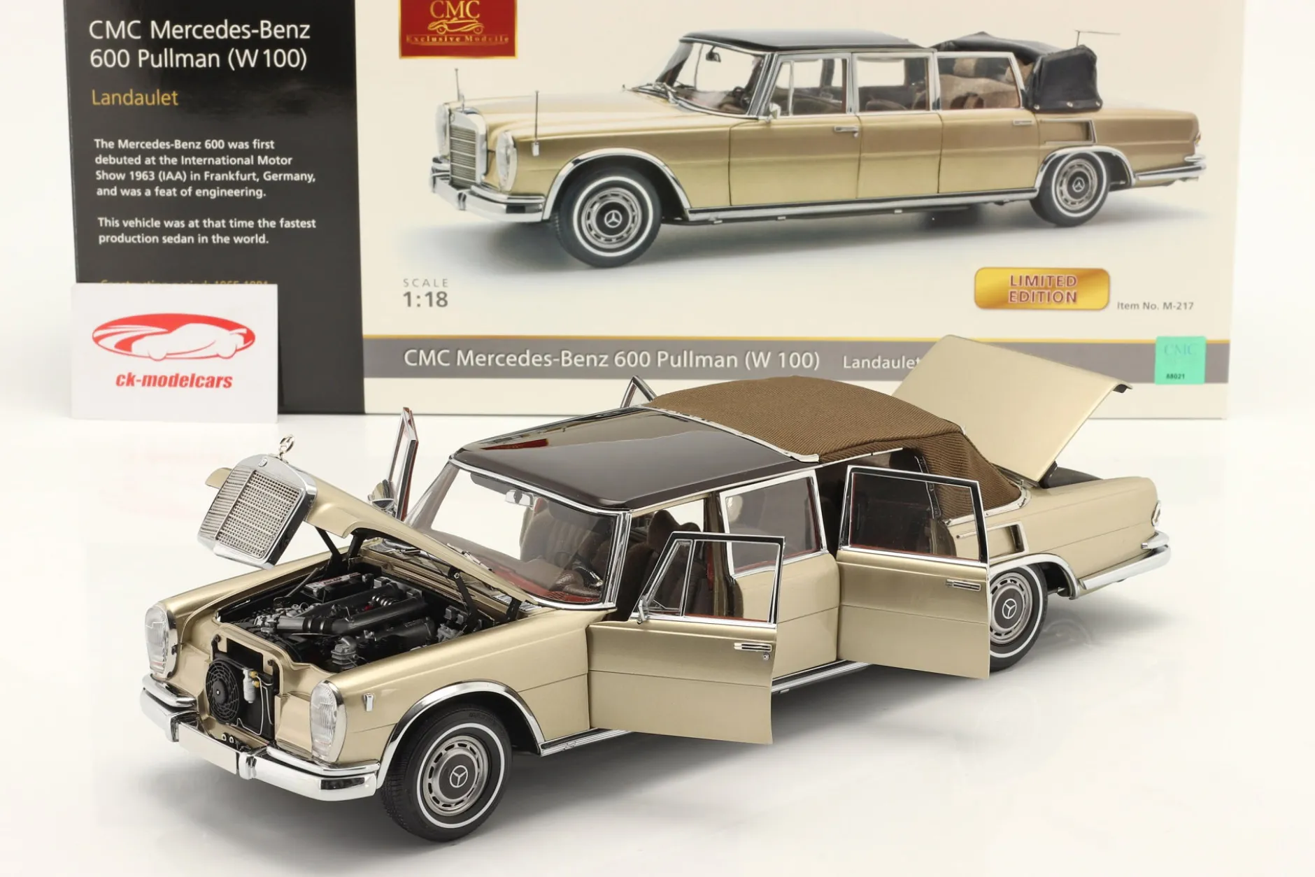 Mercedes-Benz 600 Pullman Landaulet (W100) 1965-81 beige / braun 1:18 CMC