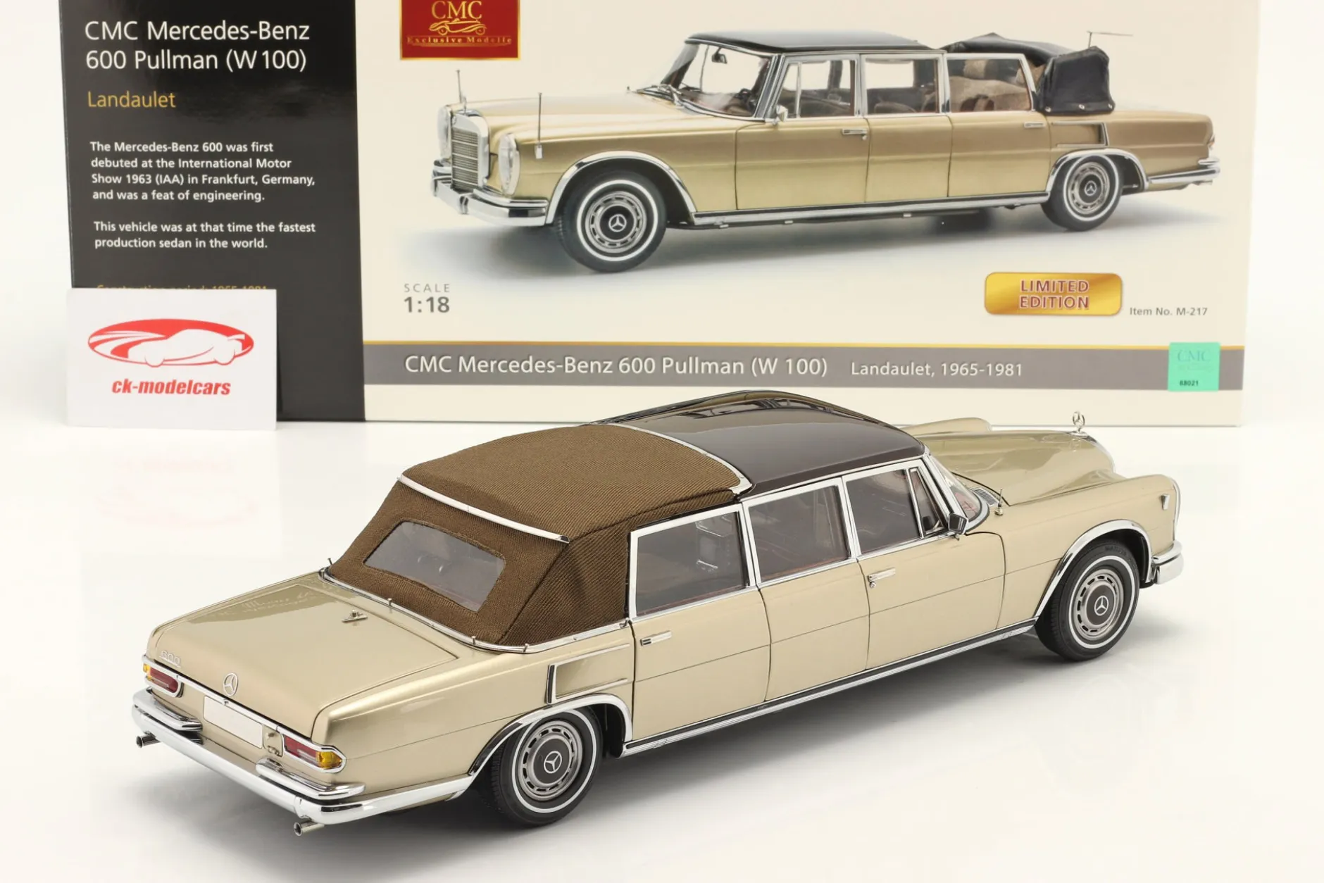 Mercedes-Benz 600 Pullman Landaulet (W100) 1965-81 beige / braun 1:18 CMC