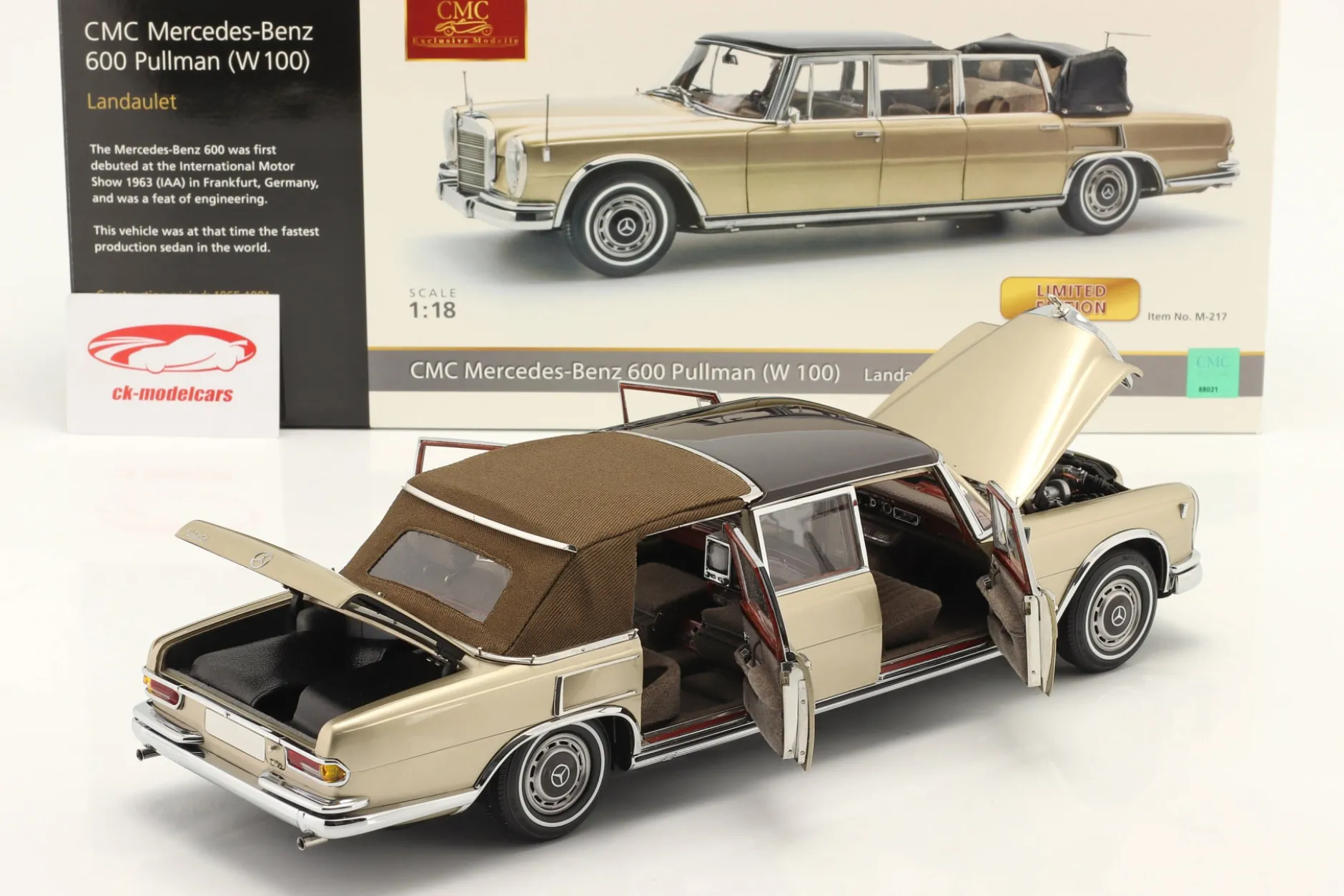 Mercedes-Benz 600 Pullman Landaulet (W100) 1965-81 beige / braun 1:18 CMC