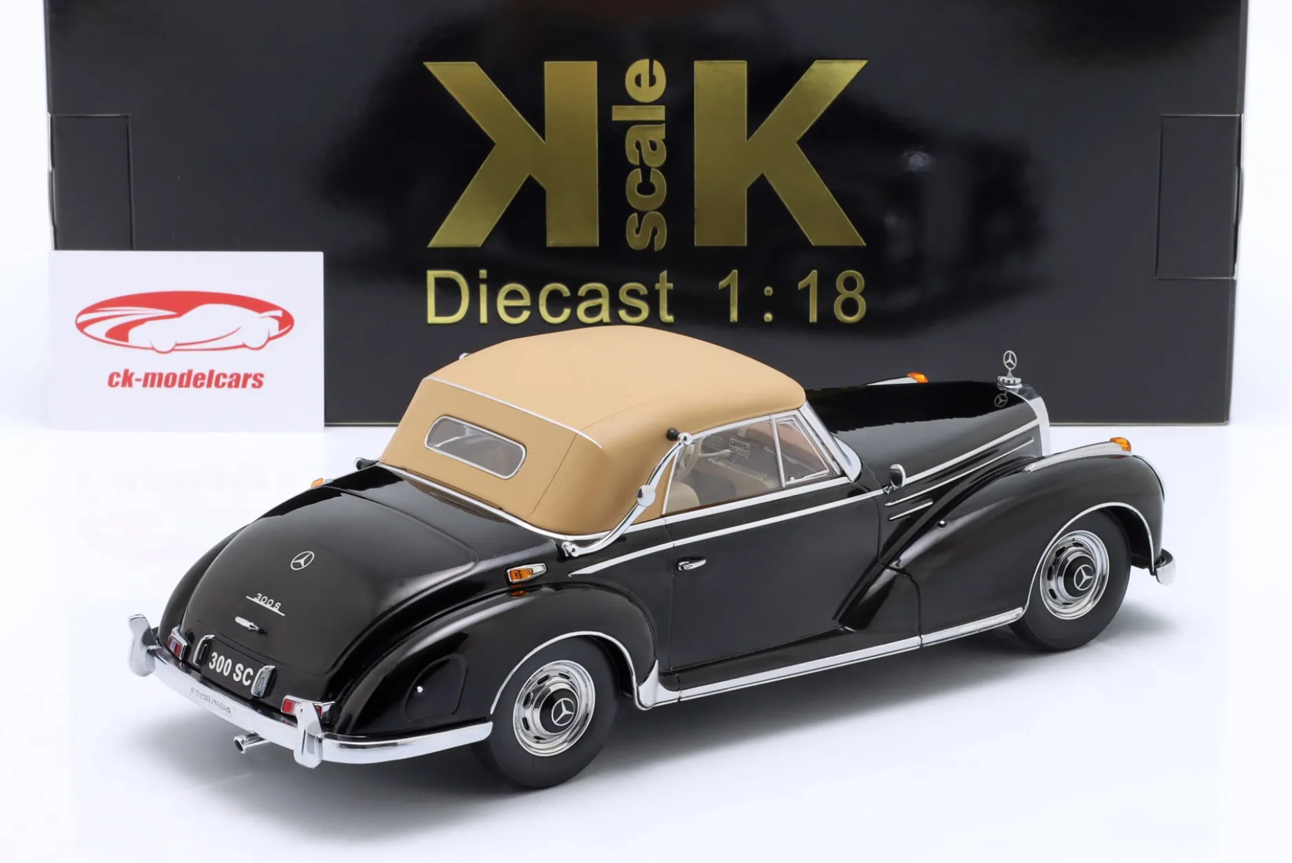 Mercedes-Benz 300 SC Cabriolet (W188) Softtop 1957 schwarz 1:18 KK-Scale