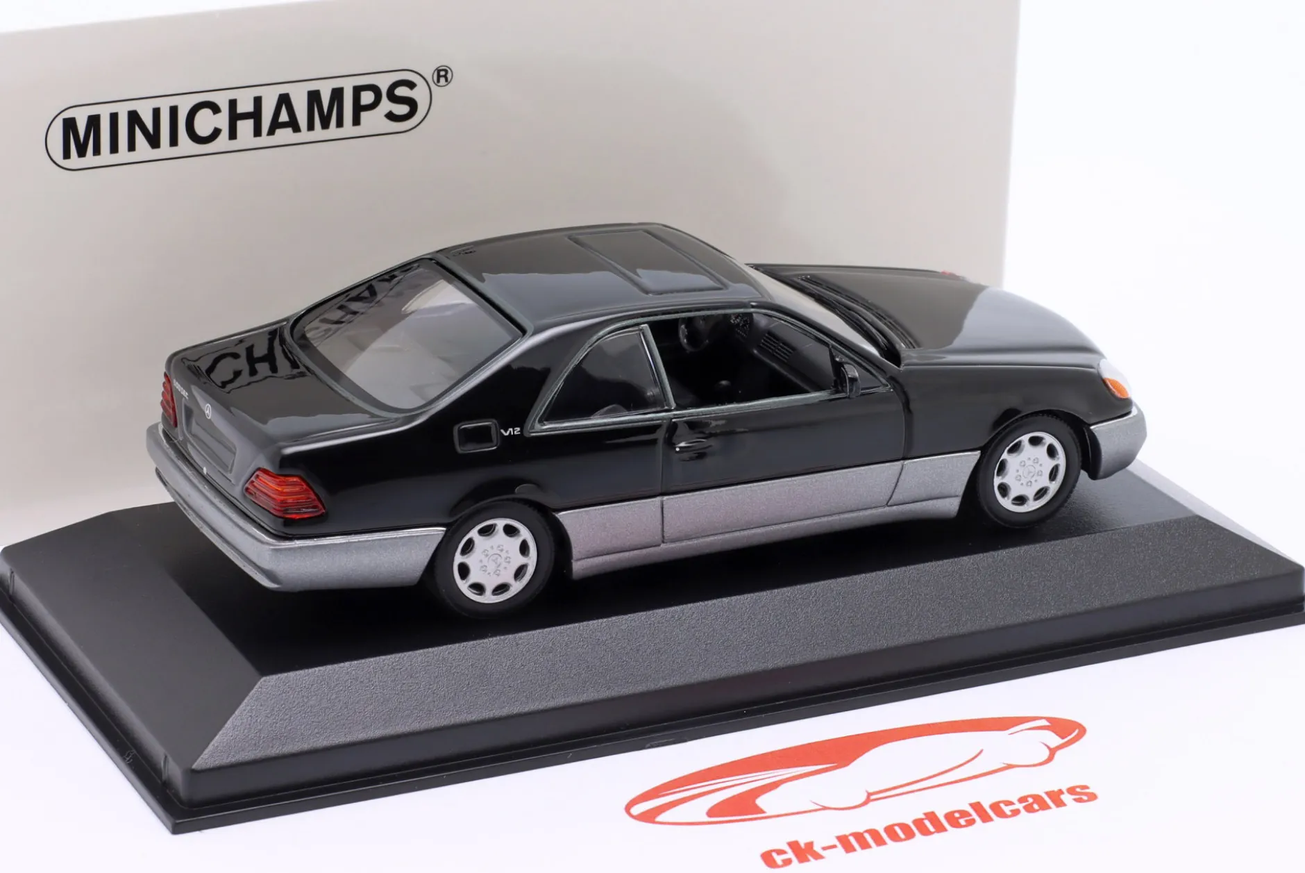 Mercedes-Benz 600 SEC (C140) Baujahr 1992 schwarz 1:43 Minichamps