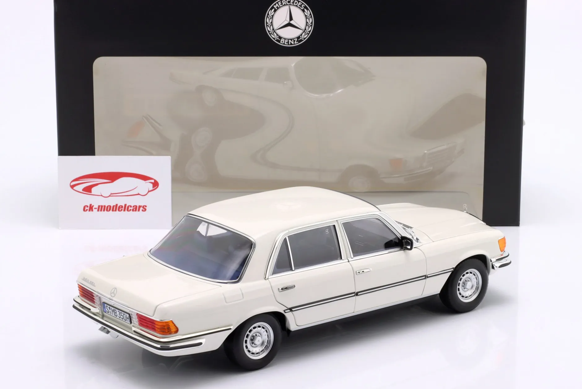 Mercedes-Benz 350 SEL (W116) Baujahr 1973-1980 weiß 1:18 Norev