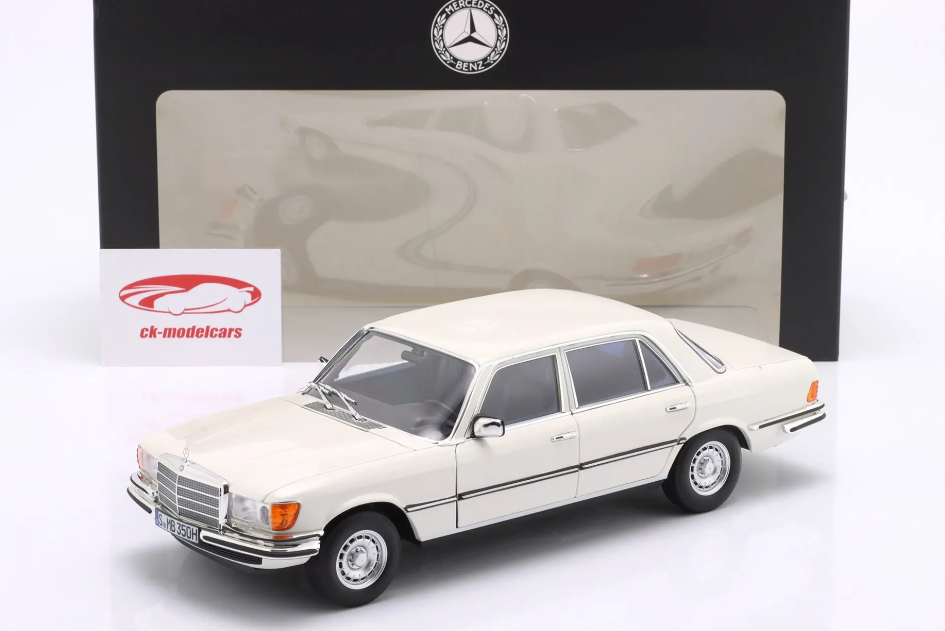 Mercedes-Benz 350 SEL (W116) Baujahr 1973-1980 weiß 1:18 Norev