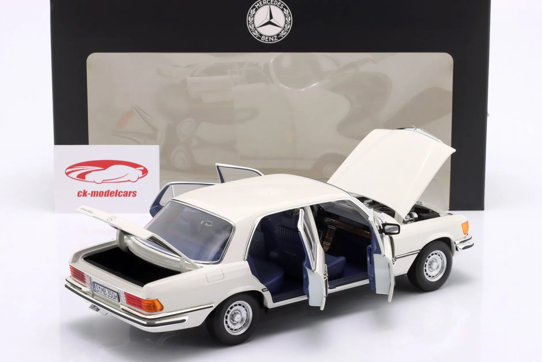 Mercedes-Benz 350 SEL (W116) Baujahr 1973-1980 weiß 1:18 Norev