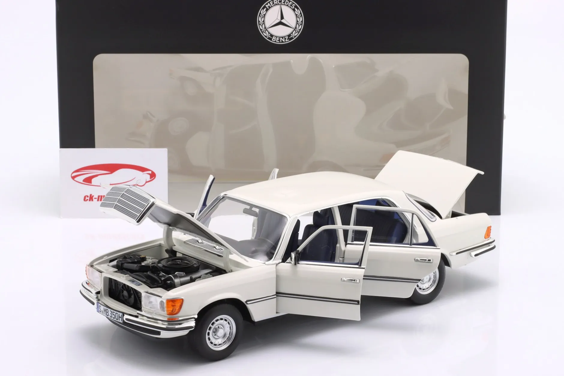 Mercedes-Benz 350 SEL (W116) Baujahr 1973-1980 weiß 1:18 Norev