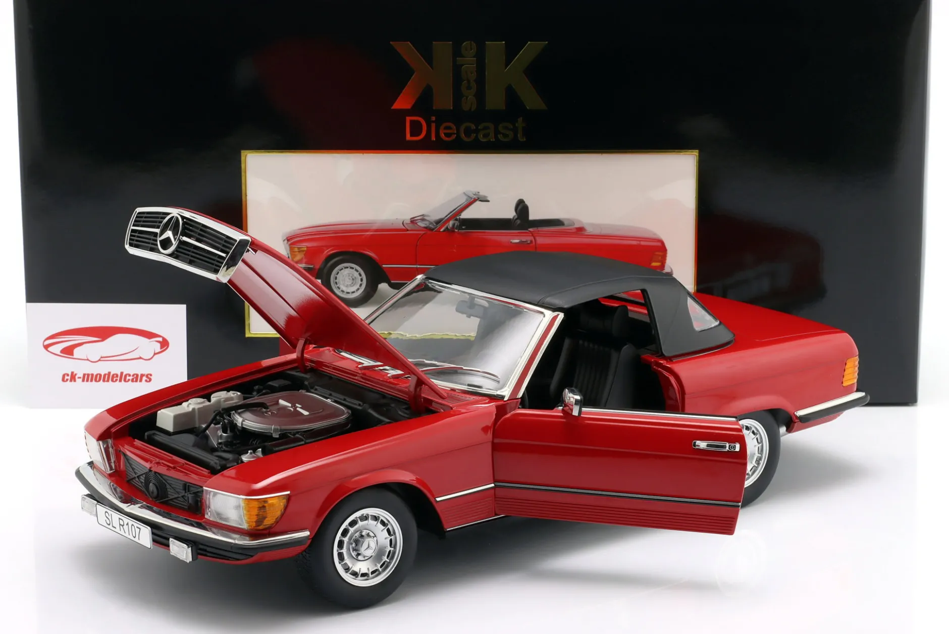 Mercedes-Benz 450 SL (R107) EU-Version 1985 rot 1:12 KK-Scale