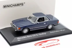 Mercedes-Benz 350 SL (R107) Hardtop Baujahr 1974 blau 1:43 Minichamps