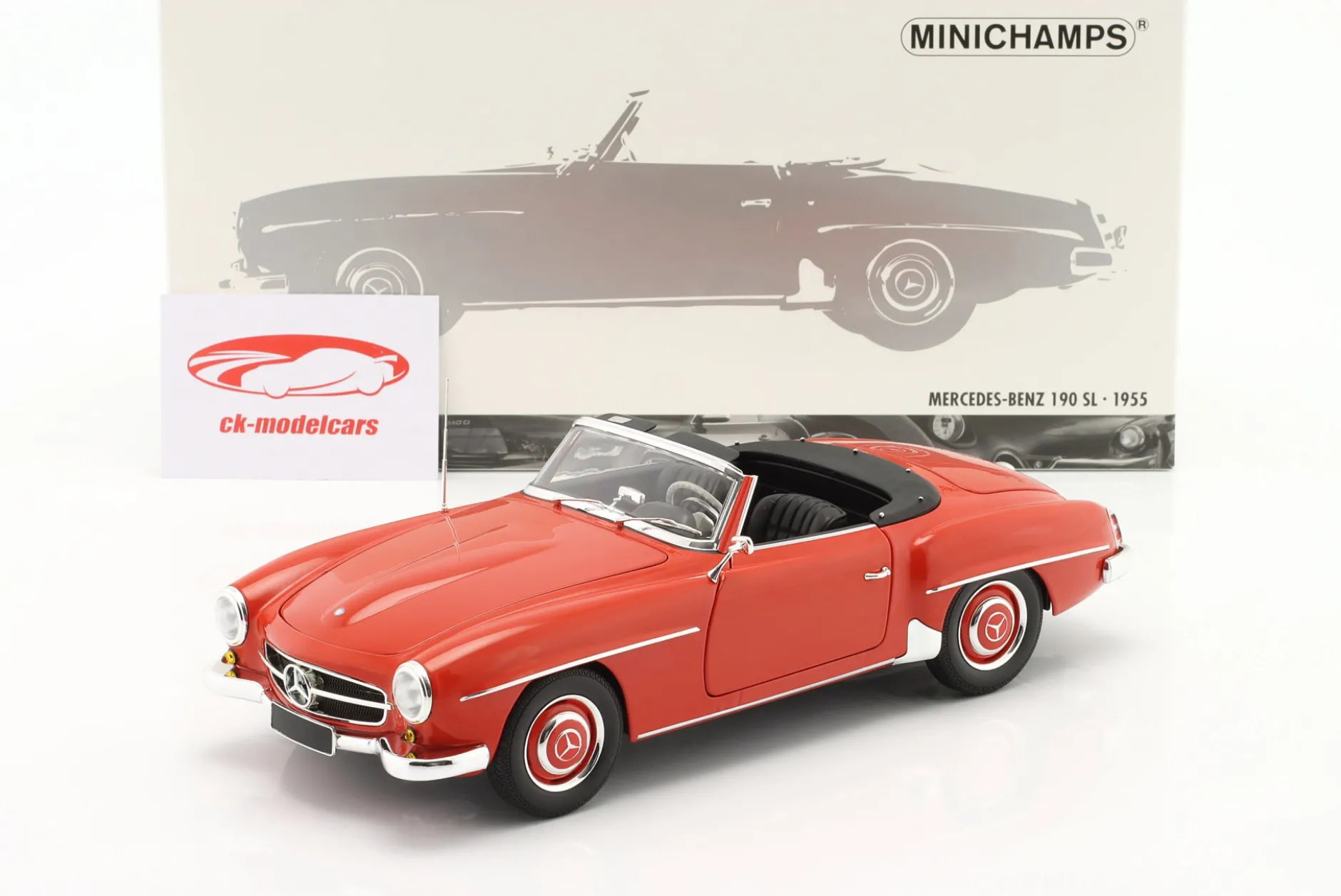 Mercedes-Benz 190 SL Roadster (W121) Baujahr 1955 rot 1:18 Minichamps