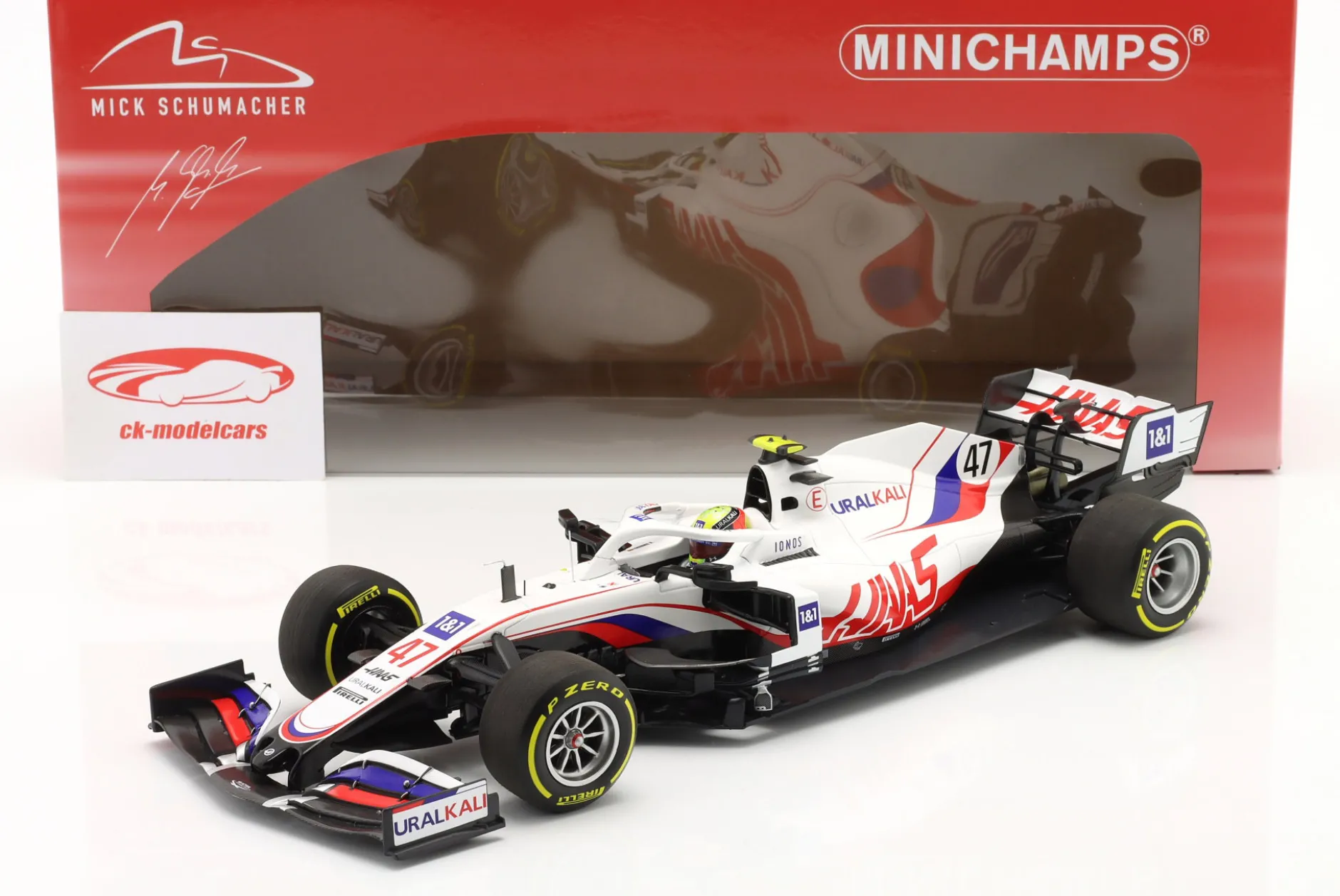 Mick Schumacher Haas VF-21 #47 Bahrain GP Formel 1 2021 1:18 Minichamps