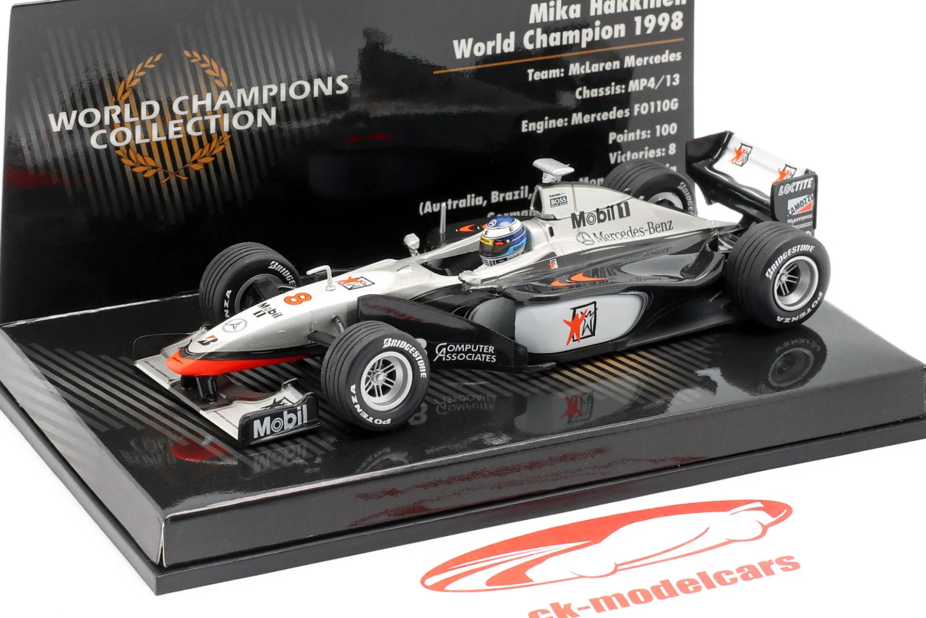 Mika Häkkinen McLaren Mercedes MP4/13 #8 Weltmeister Formel 1 1998 1:43 Minichamps