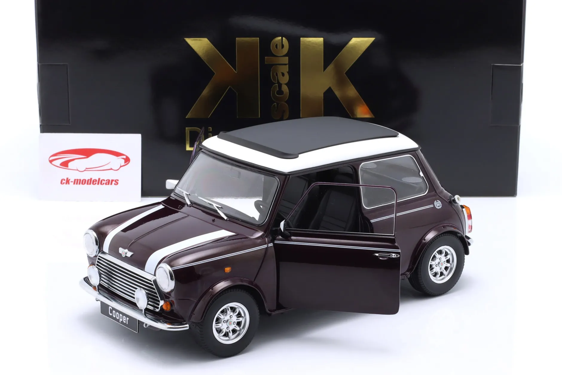 Mini Cooper LHD mit Sonnendach violett metallic / weiß 1:12 KK-Scale