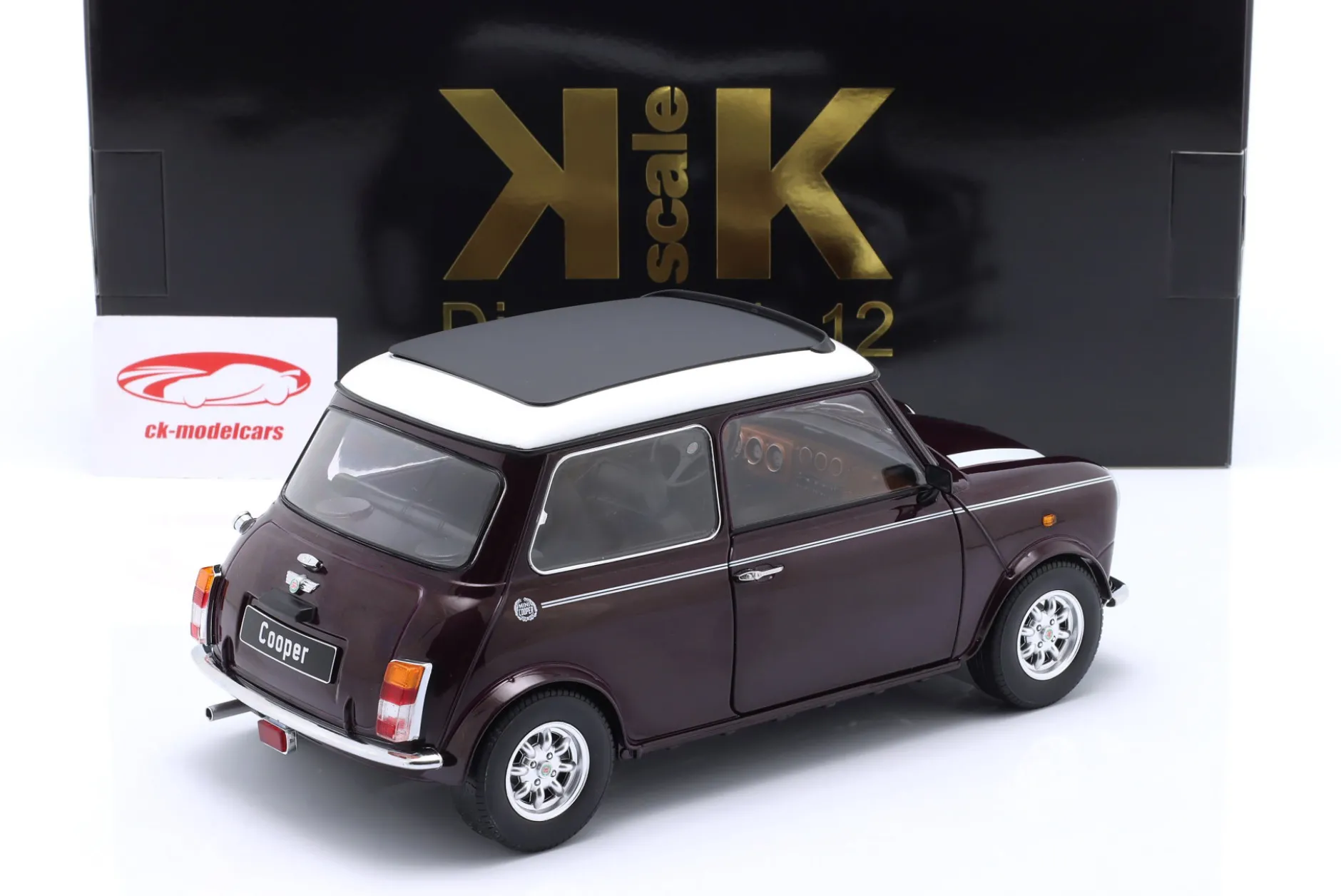 Mini Cooper LHD mit Sonnendach violett metallic / weiß 1:12 KK-Scale