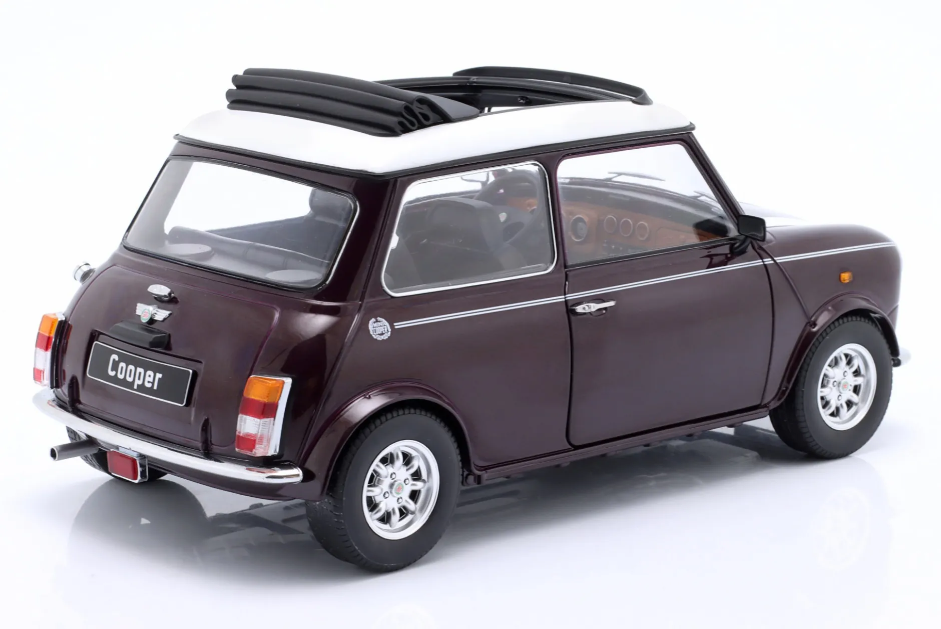 Mini Cooper LHD mit Sonnendach violett metallic / weiß 1:12 KK-Scale
