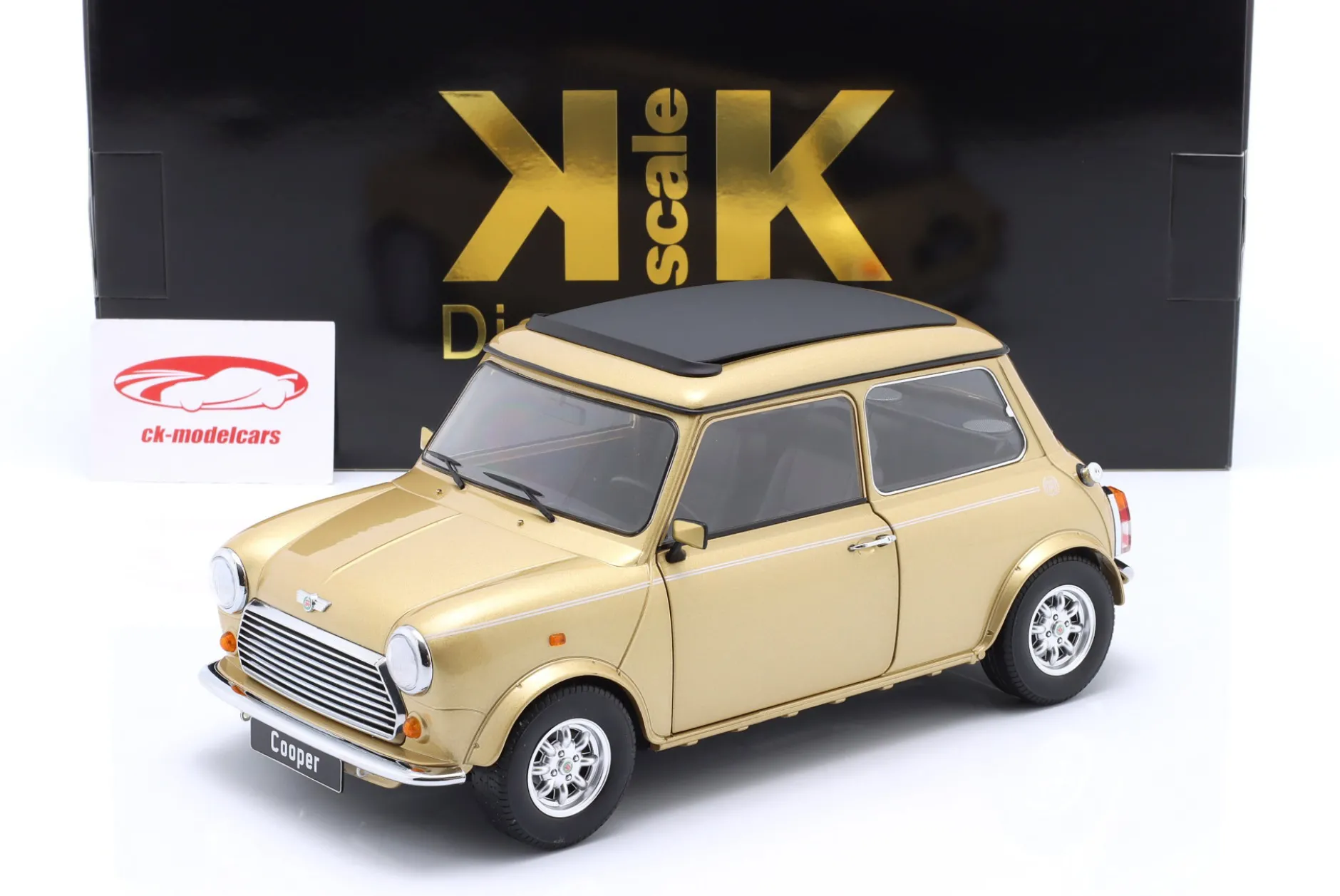 Mini Cooper LHD mit Sonnendach gold metallic 1:12 KK-Scale
