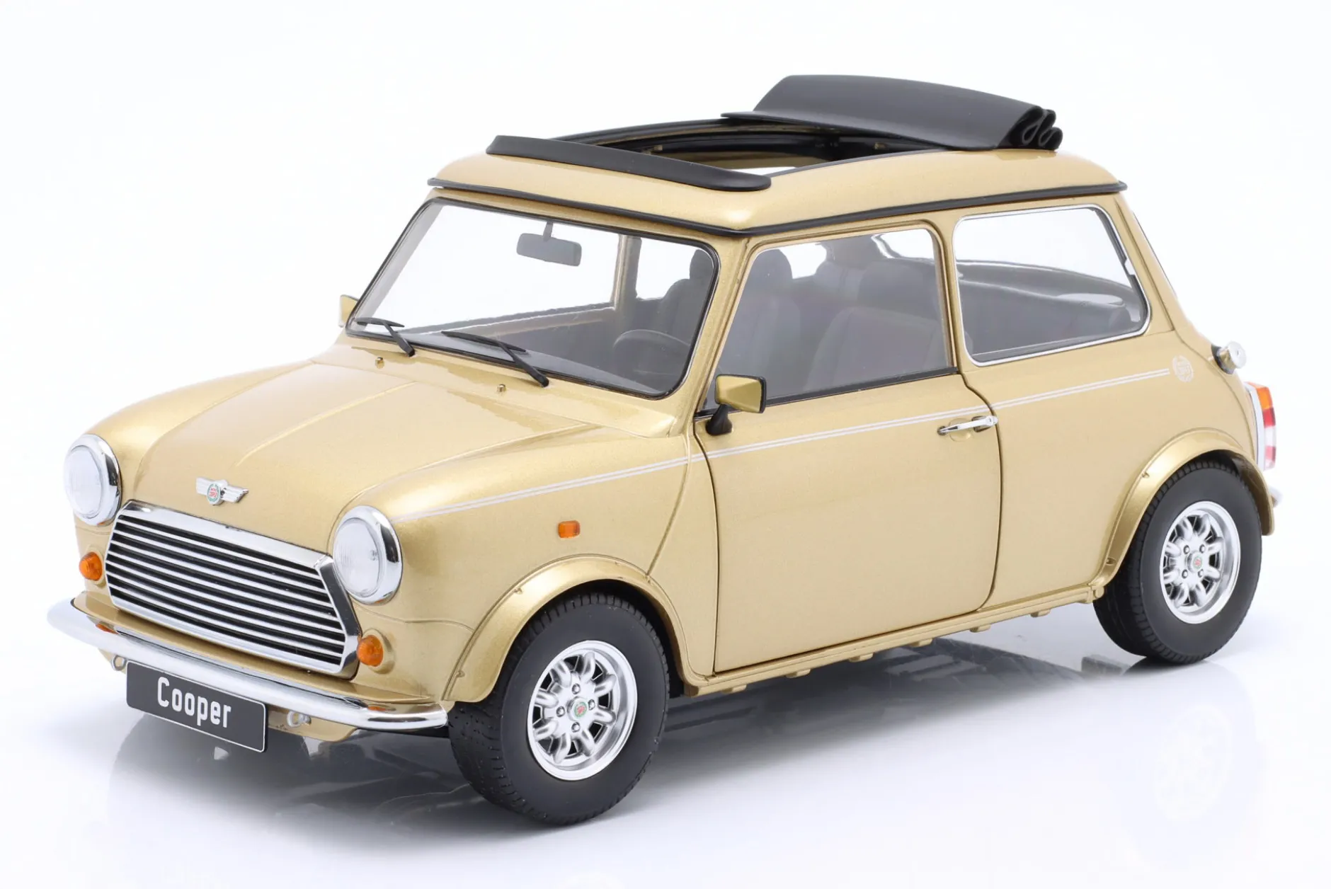 Mini Cooper LHD mit Sonnendach gold metallic 1:12 KK-Scale