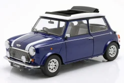 Mini Cooper mit Schiebedach blau metallic / weiß RHD 1:12 KK-Scale