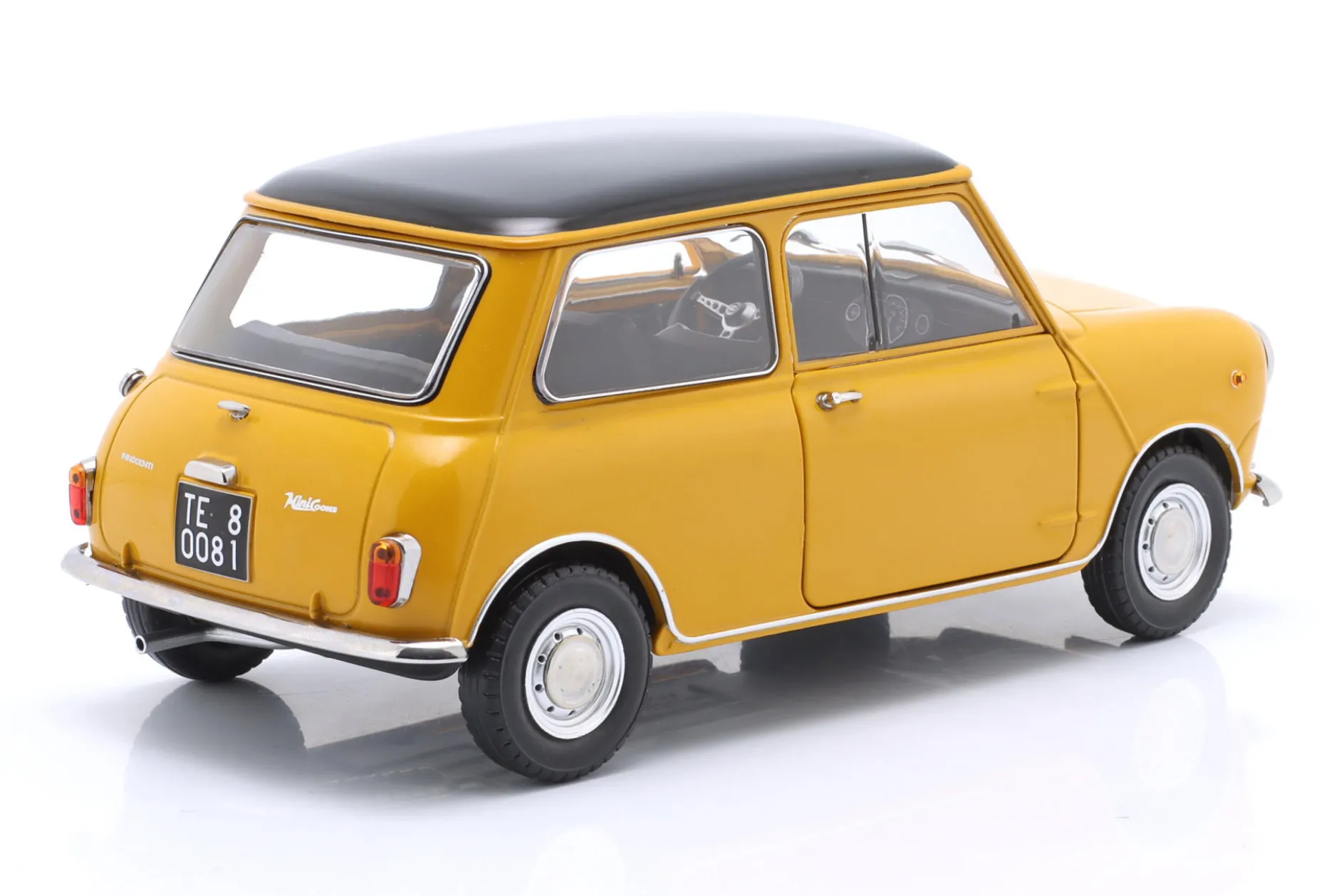Mini Cooper MK1 Baujahr 1966 gelb, schwarz 1:18 Mitica