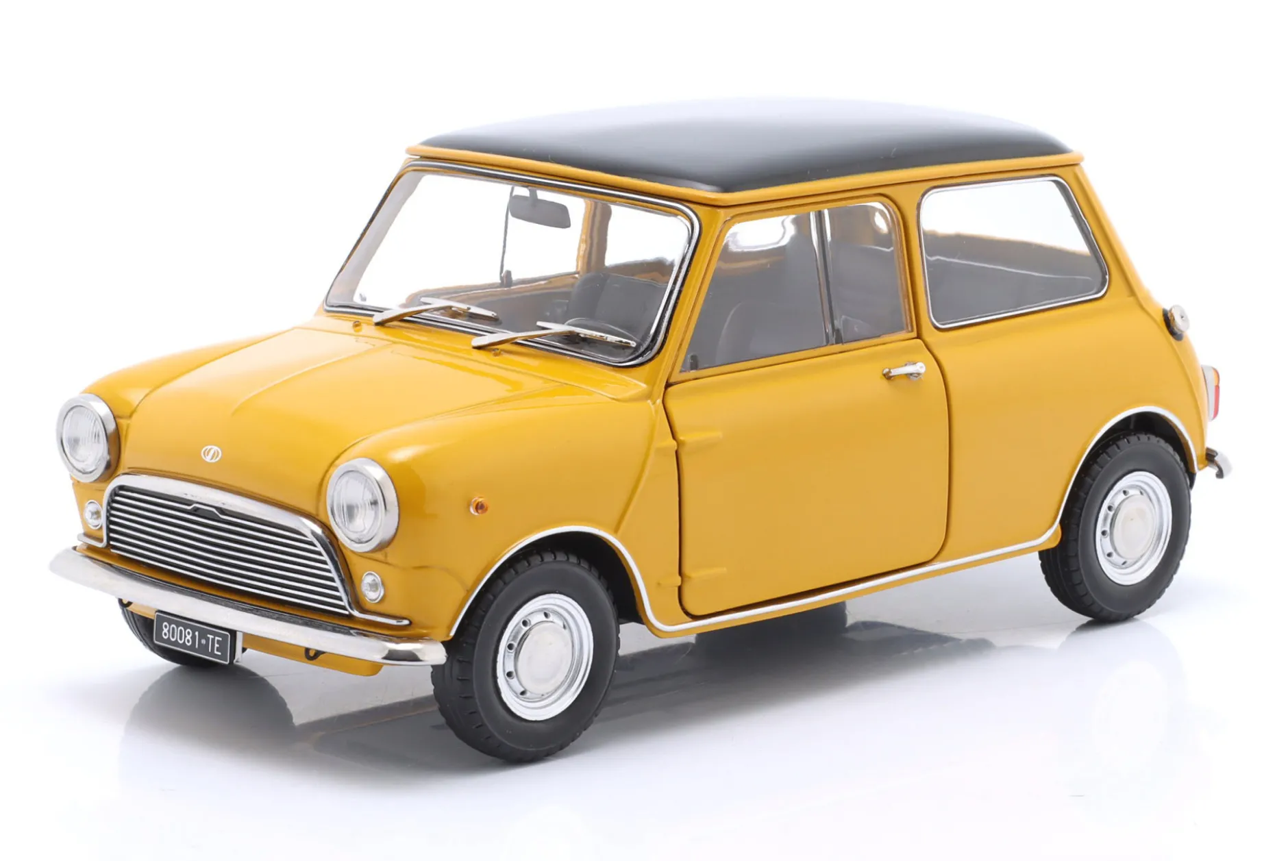 Mini Cooper MK1 Baujahr 1966 gelb, schwarz 1:18 Mitica